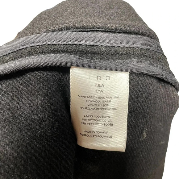 IRO Kila Coat Jacket Black Wool Blend Size 38 / US 6 - Picture 10 of 11